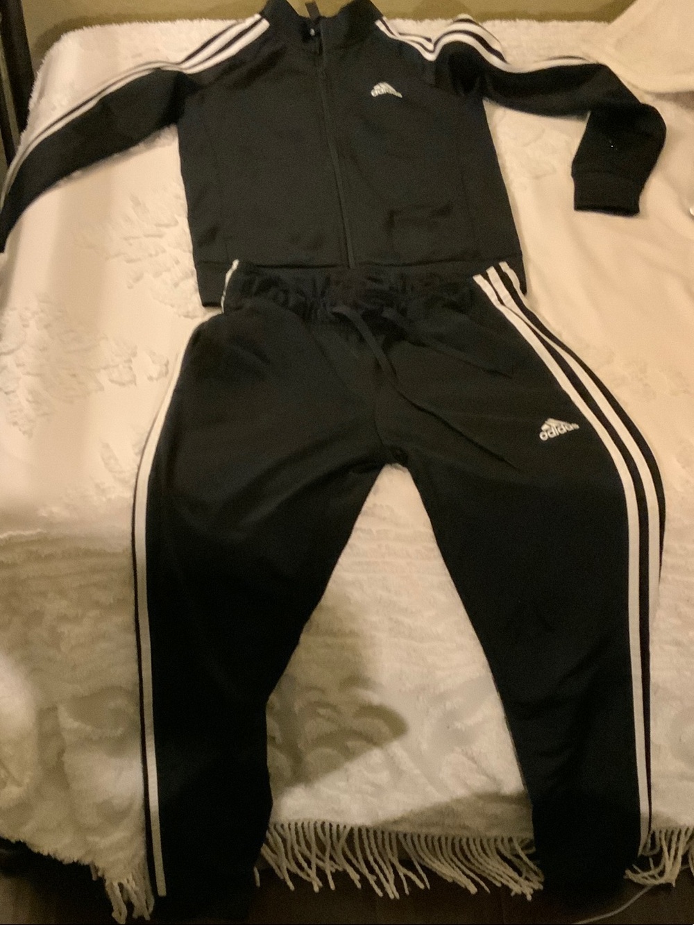 Adidas Black Sweatpants with White Side Stripes - Womens